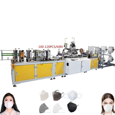 220V 380V KN95 Face Mask Making Machine Flat Fold Type 120 Pcs/Min